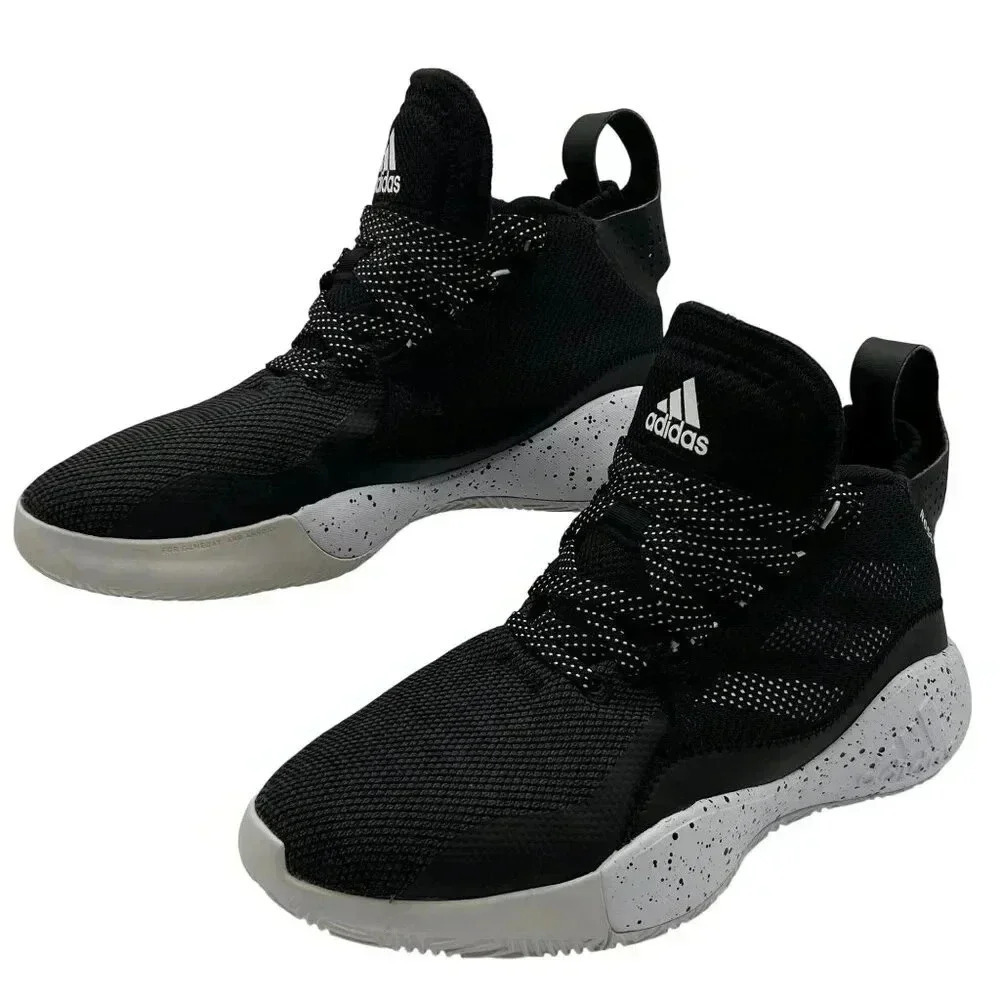 Adidas Men 8 Women 9.5 Rose 773 FX7123 Basketball Shoes Black & White Athleisure